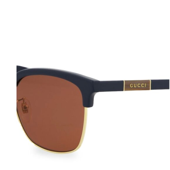 GUCCI 55MM MEN'S CLUB MASTER METAL FRAME SUNGLASSES BLUE - Picture 6 of 7